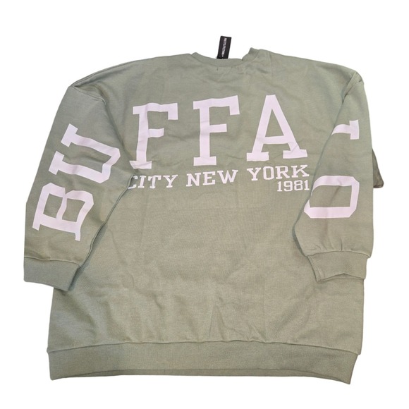 PrettyLittleThing Women's Sweatshirt Oversized Sage Green US SZ 6 - Picture 10 of 10